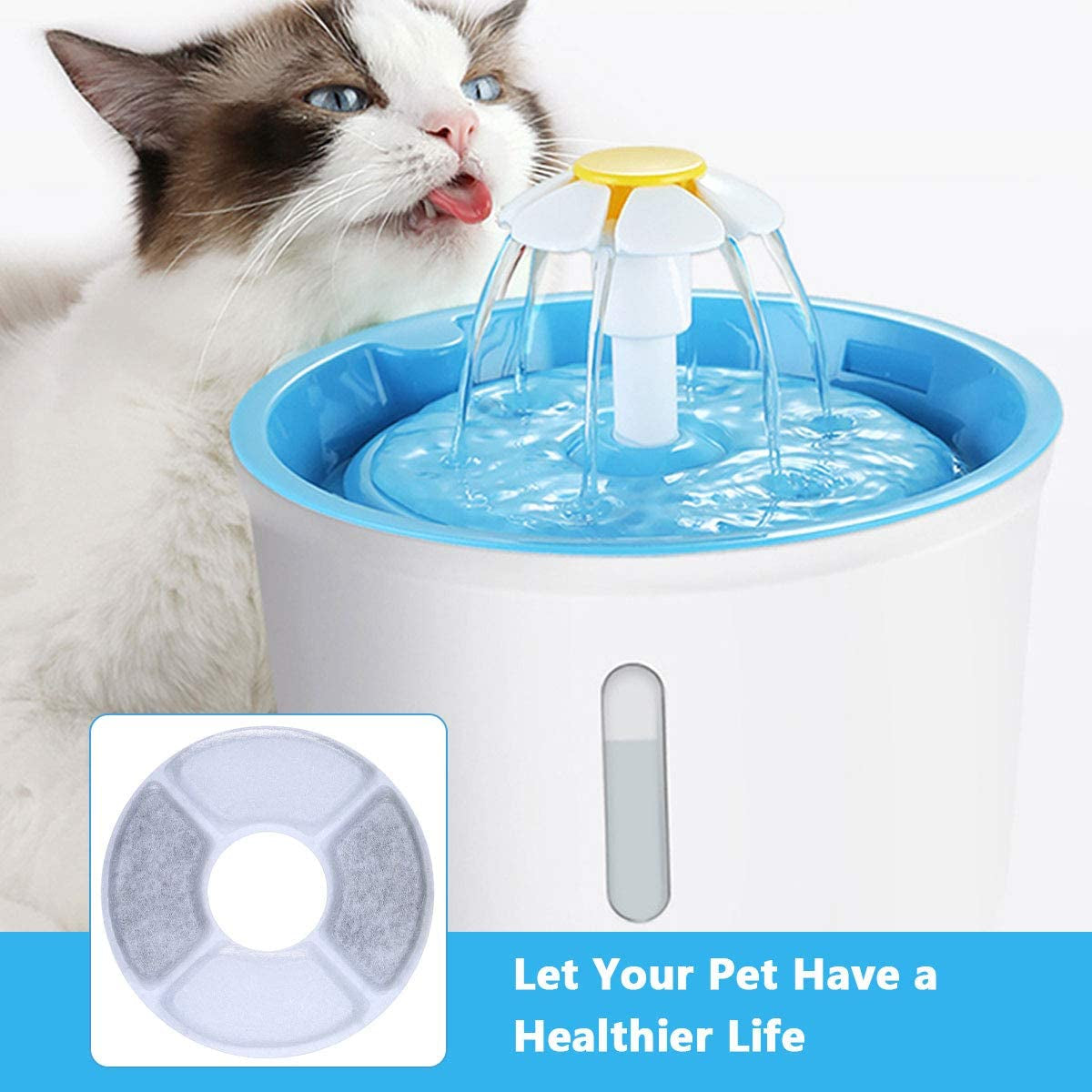  Dog Water Dispenser Activated Carbon Filters Rund Set Suitable for General Pet Drinkwell 