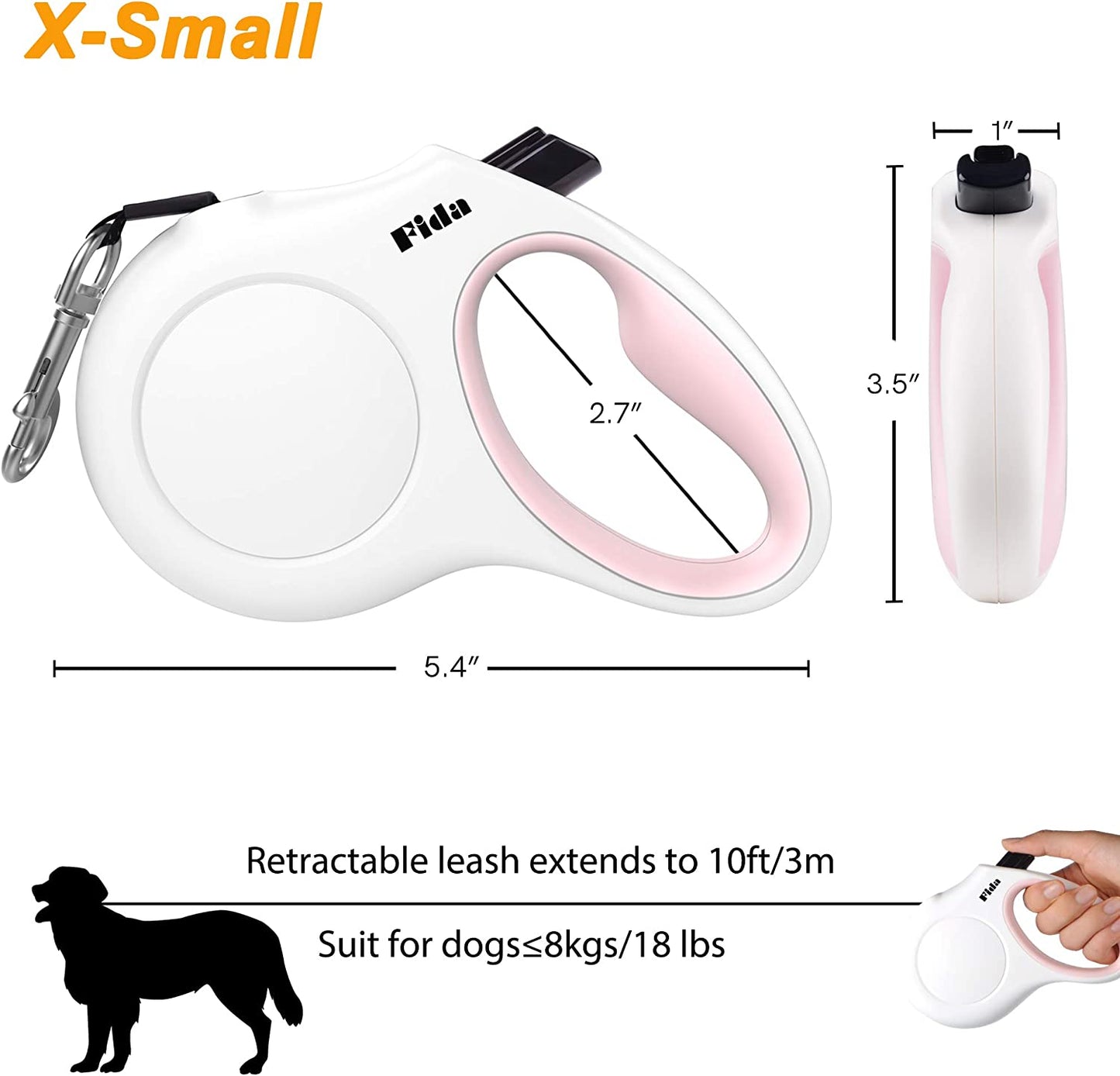 Retractable Dog Leash with Dispenser and Poop Bagse