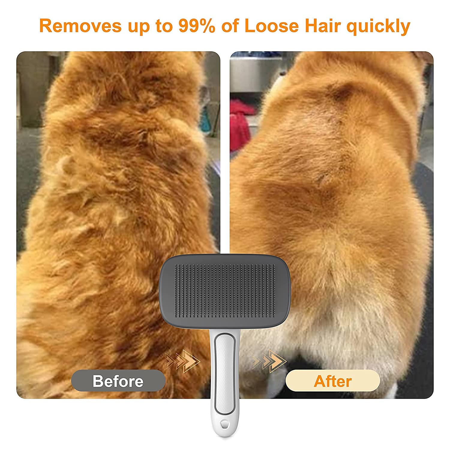 Self Cleaning Slicker Brush for Dogs - Pet Grooming Brush for Shedding