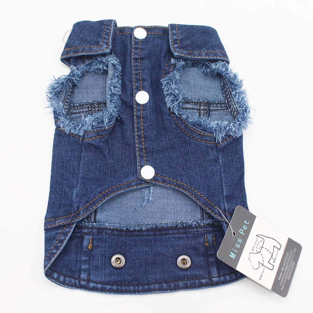  Denim Cute Pet Dog Puppy Coat Jacket Clothes Costume Apparel Hoodies