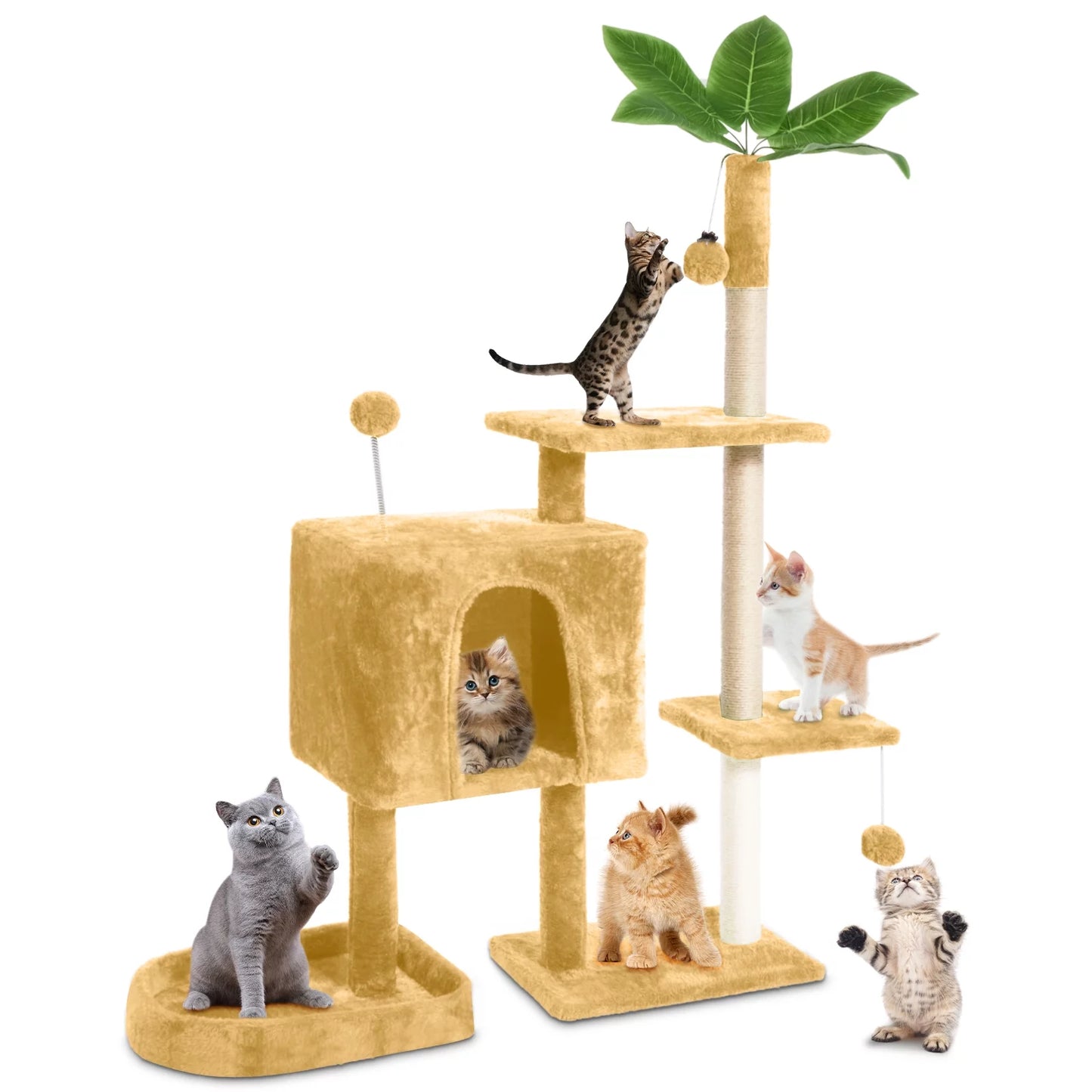 Cat Tower for Indoor Cats, Cat Tree with Scratching Posts Plush Perch Stand