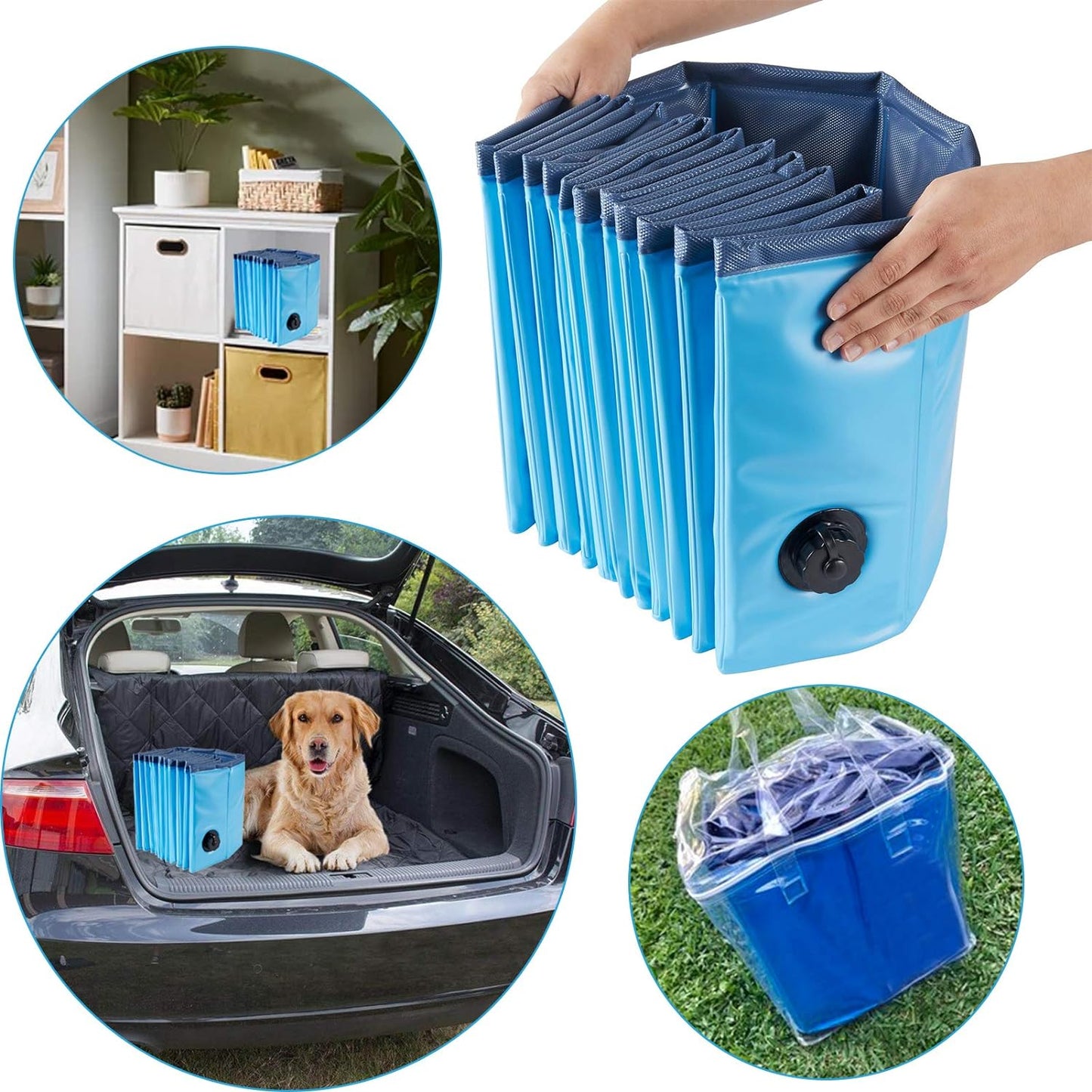 Dog Pool Foldable Pet Outdoor Swimming Pool Collapsible Anti-Slip 