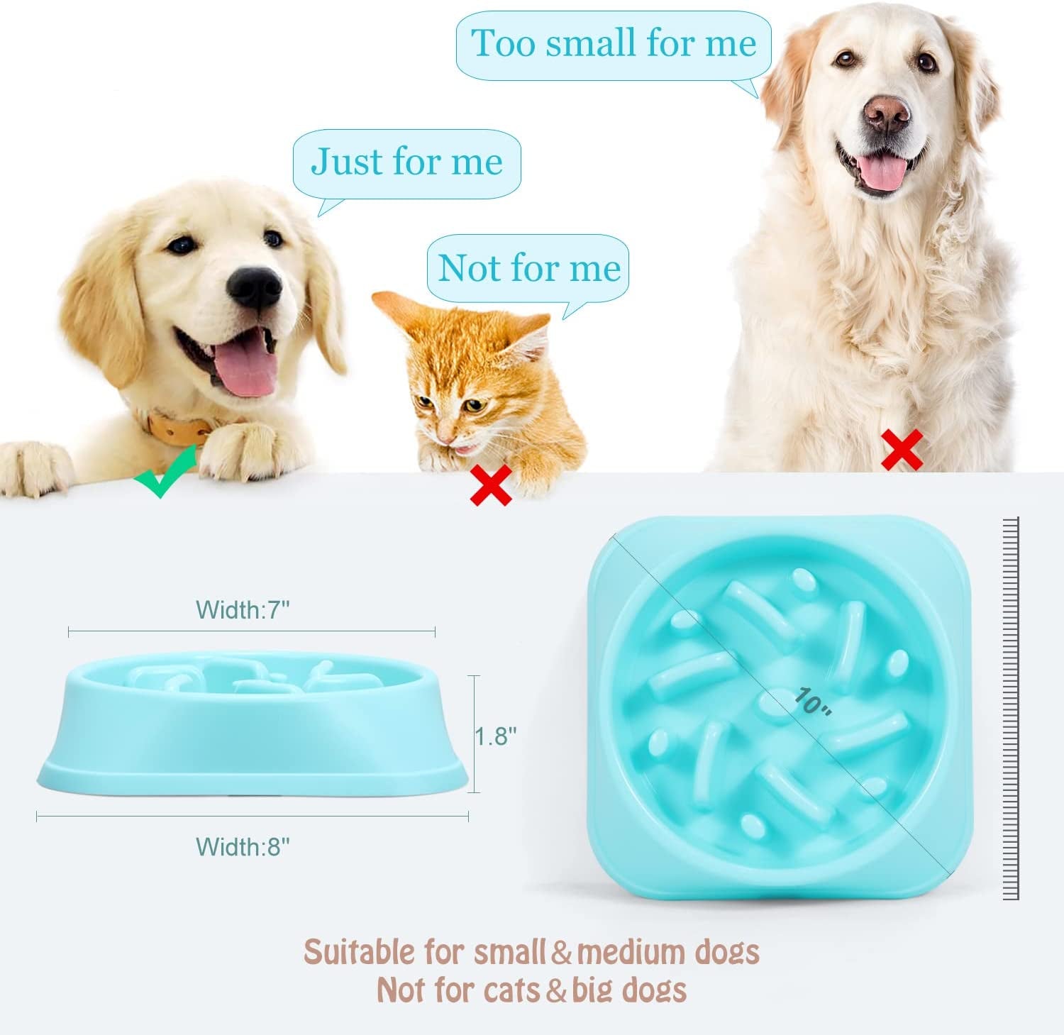 Dog Feeder Slow Eating Pet Bowl Eco-Friendly Non-Toxic Preventing Choking 