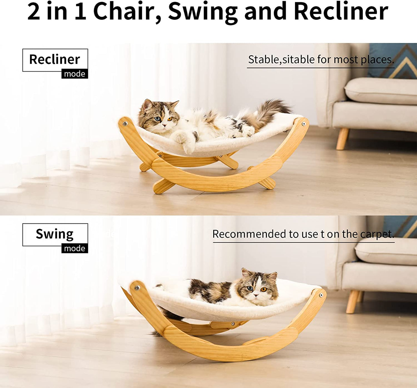  Elevated Cat Bed for Indoor Cats, Cat Furniture Gift for Cat or Small Dog