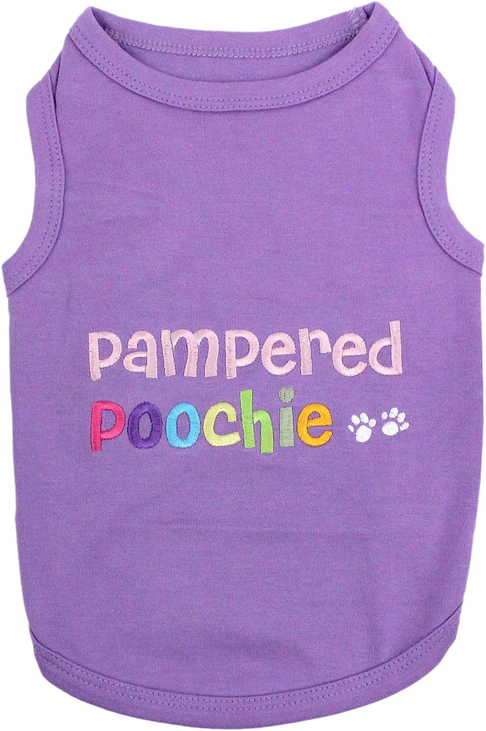 Dog Cat Clothes Tee Shirts Embroidered T-Shirt Pampered Poochie