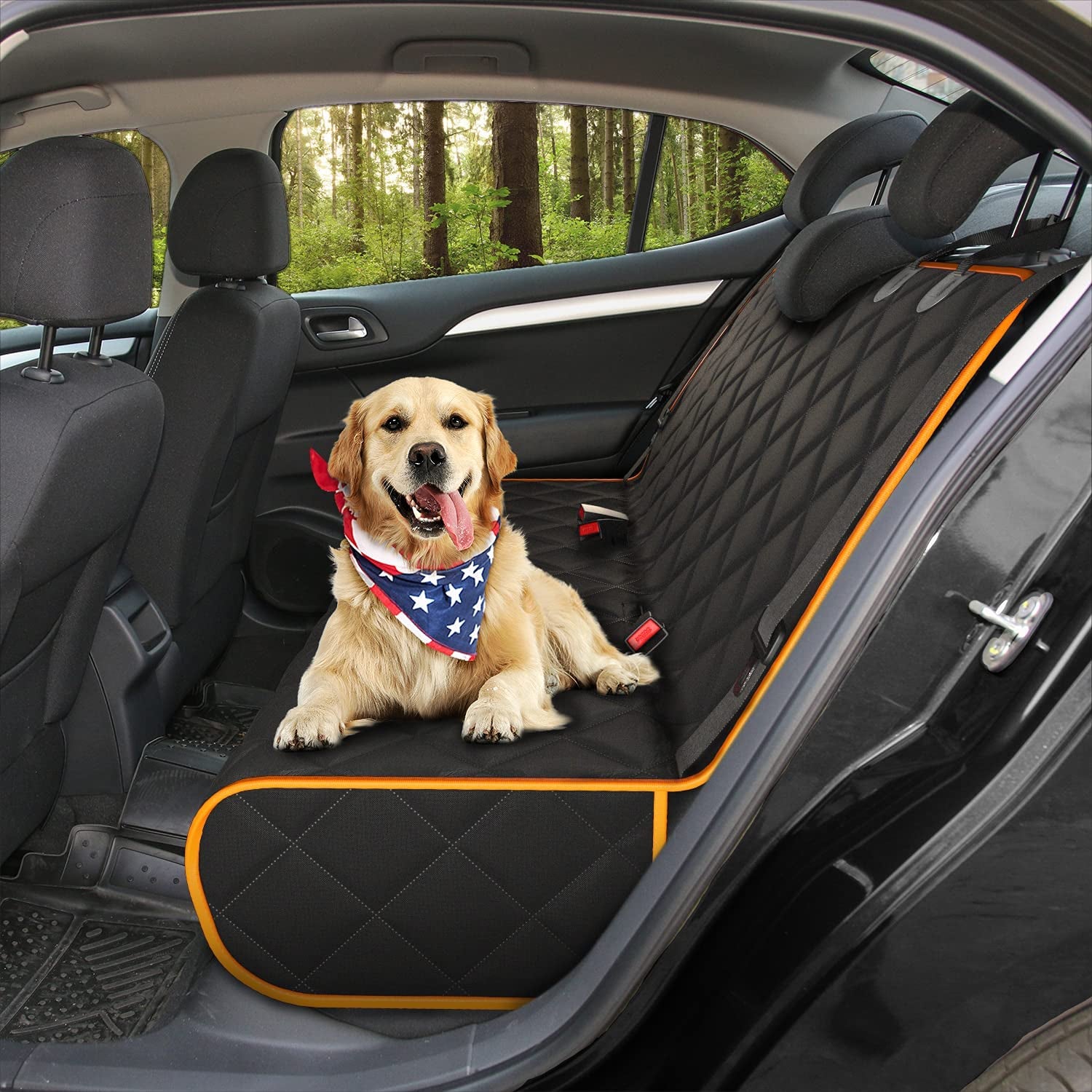 Fabric Car Bench Dog Seat Cover for Back Seat, Waterproof Vehicle Seat Covers,