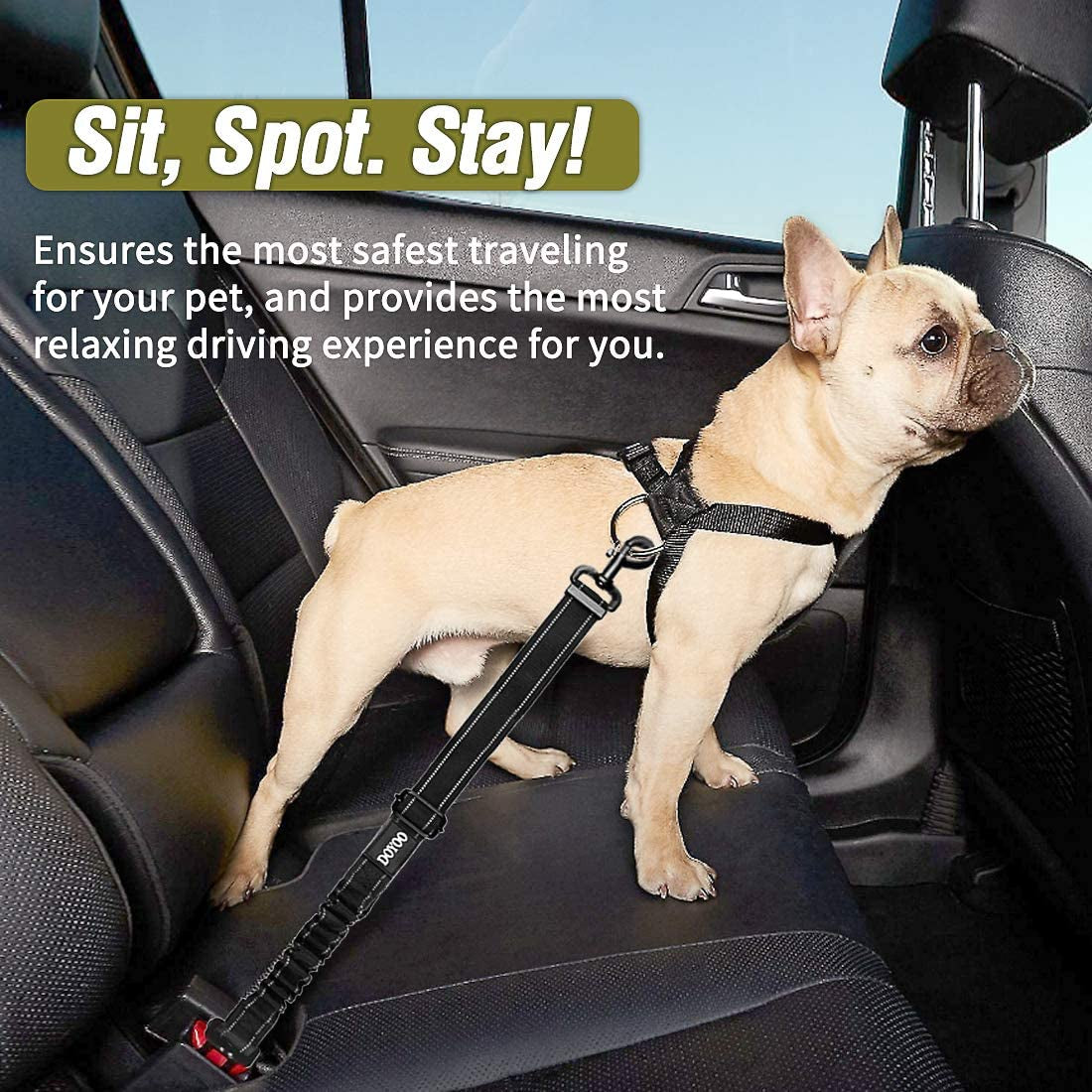 Dog Car Seatbelts 2 Pack Pet Car Seat Belts Adjustable Heavy Duty