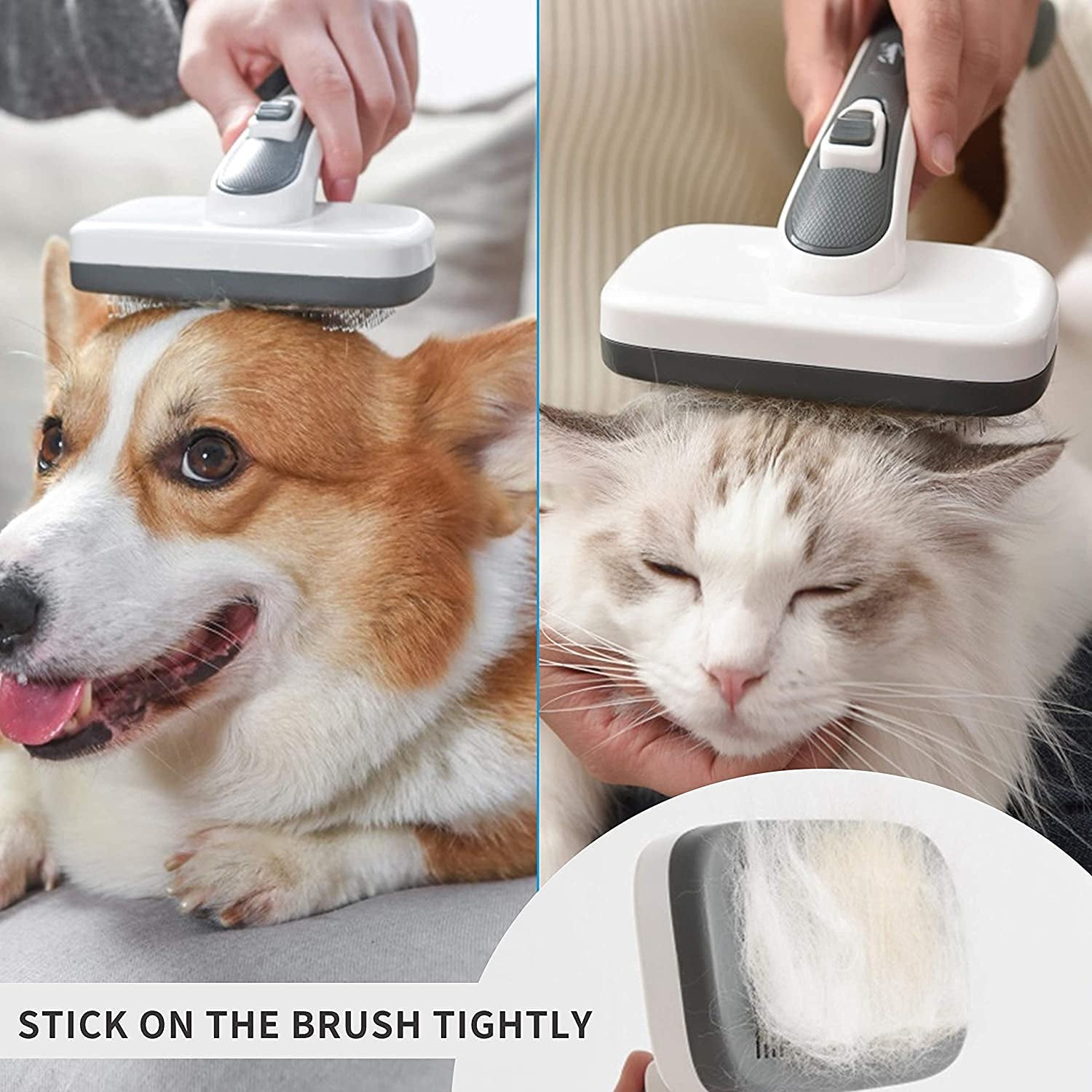 Self Cleaning Slicker Brush for Dogs - Pet Grooming Brush for Shedding