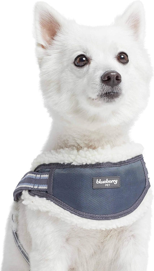 Soft & Comfy Multi-Colored Stripe Fleece Padded Chest Dog Harness,