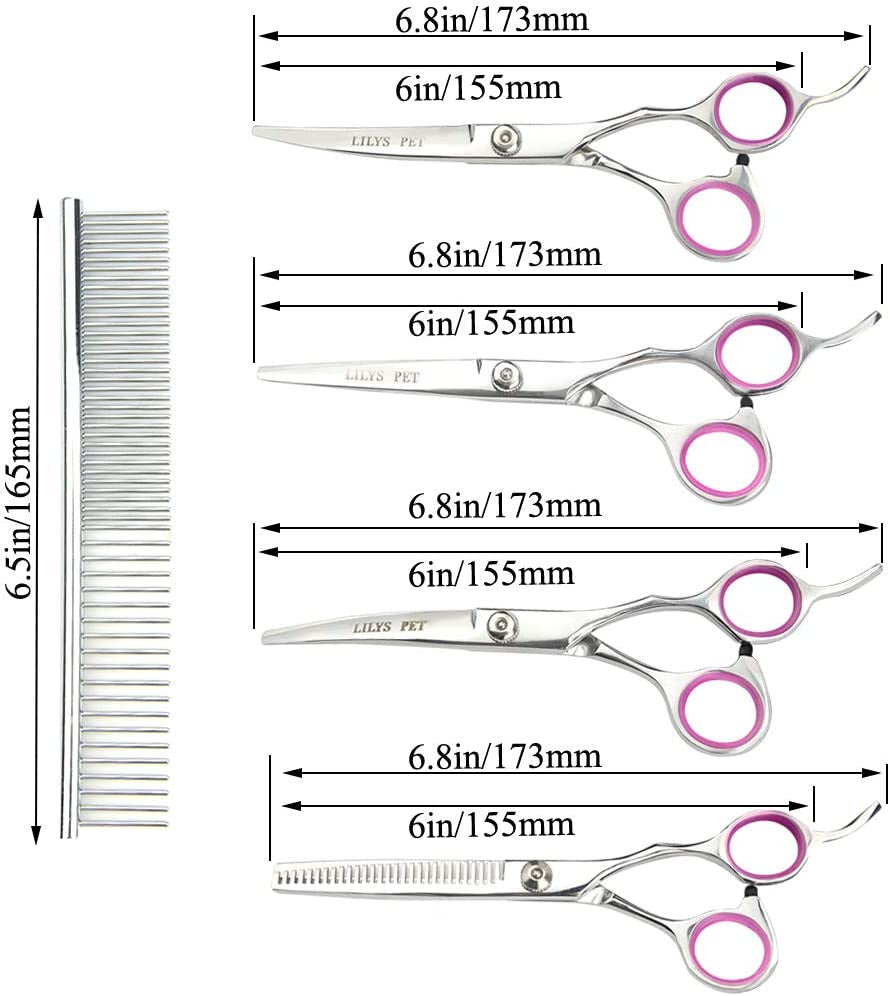 Professional PET DOG Grooming Scissors Suit,Cutting&Curved&Thinning