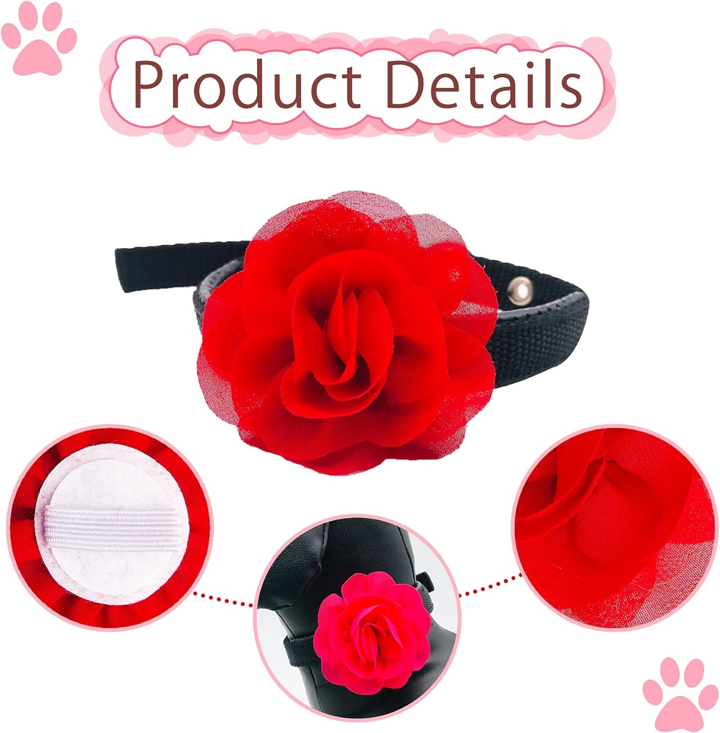 Dog Flowers Collar Charms Slides.