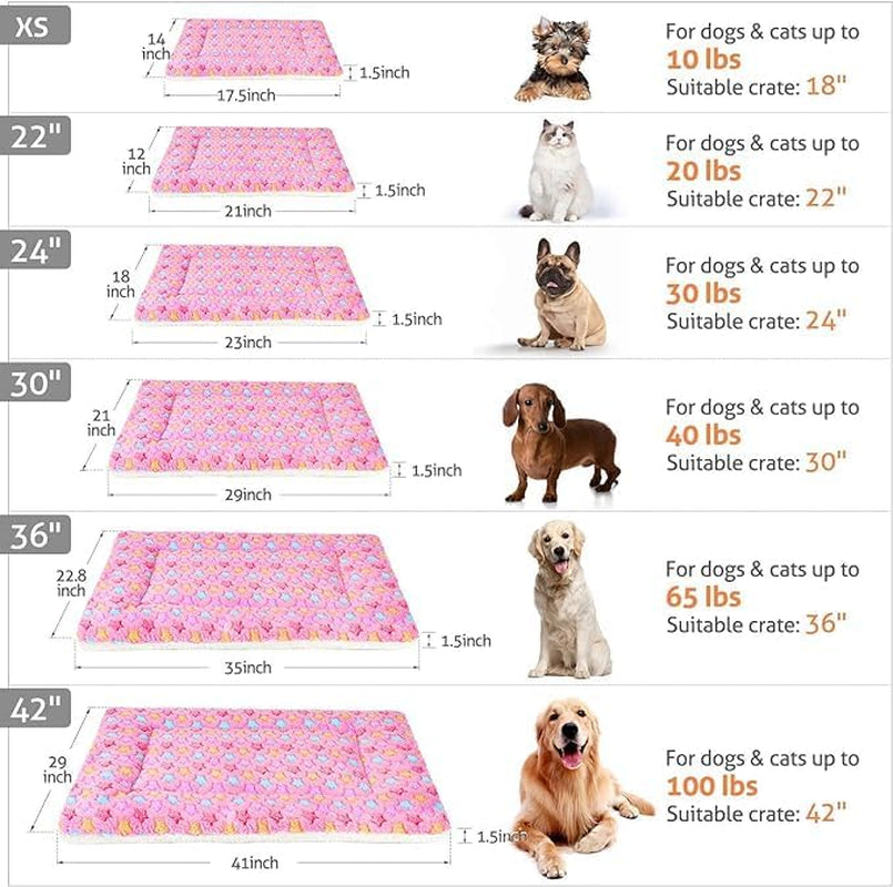 Dog Bed Crate Pad Ultra Soft Pet Bed with Cute Star Print Washable Crate Mat