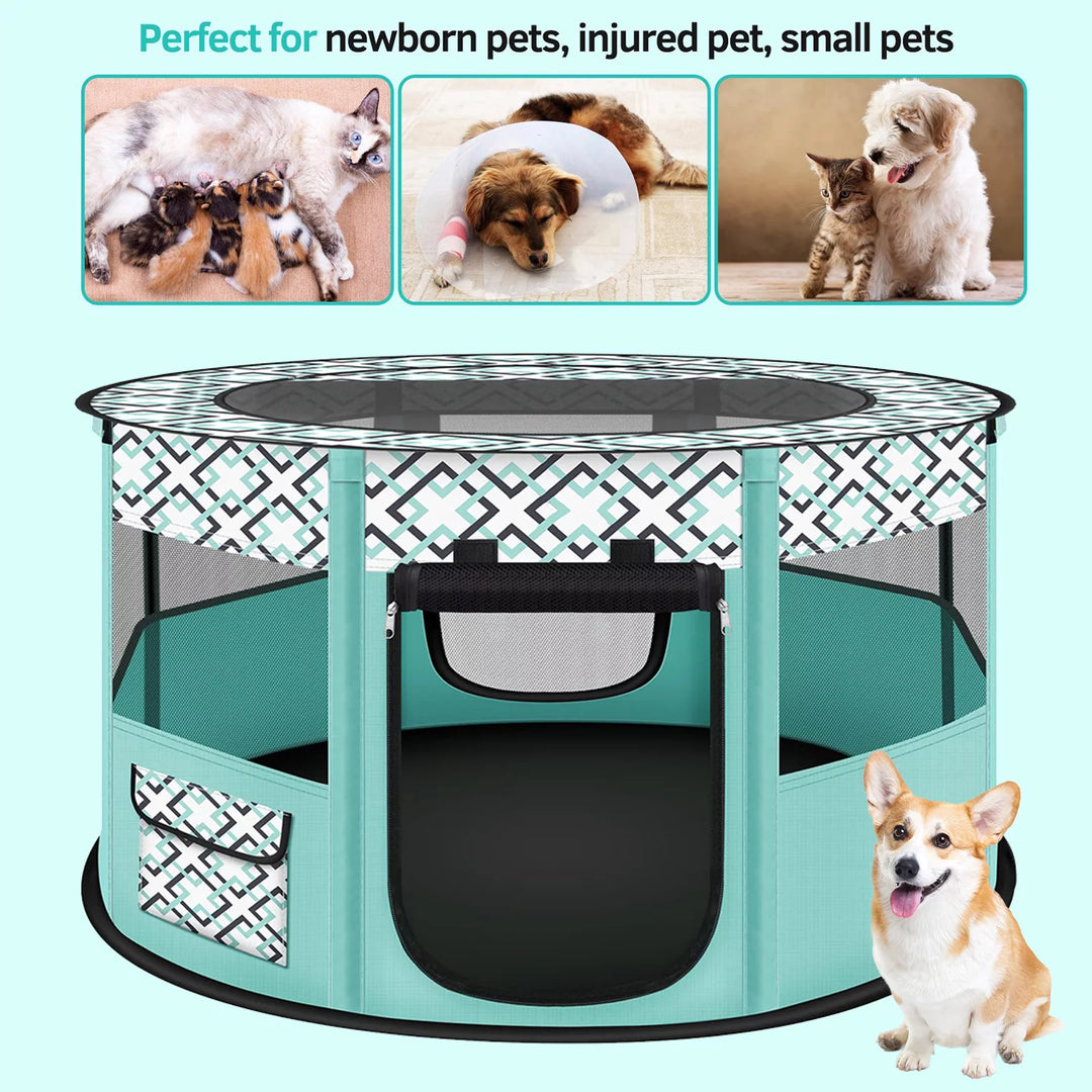  Height Dog Playpen, Heavy Duty Portable Exercise Pen Tent for Dog