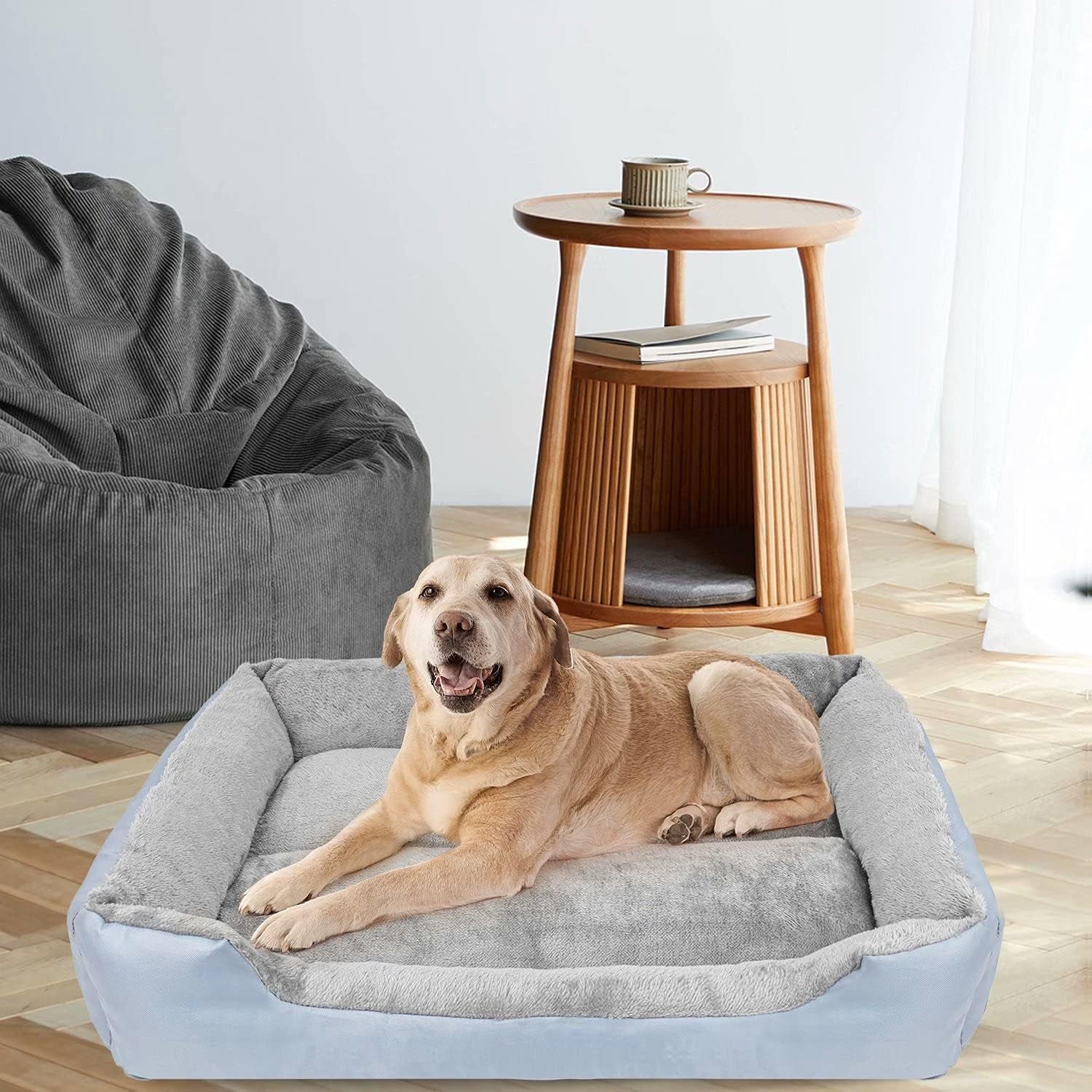 Dog Bed for Medium Dogs, Warming Washable Rectangle Pet Bed