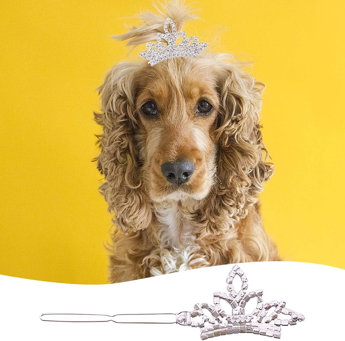  Dog Tiara Crown Hair Clips Bows for Small Dogs