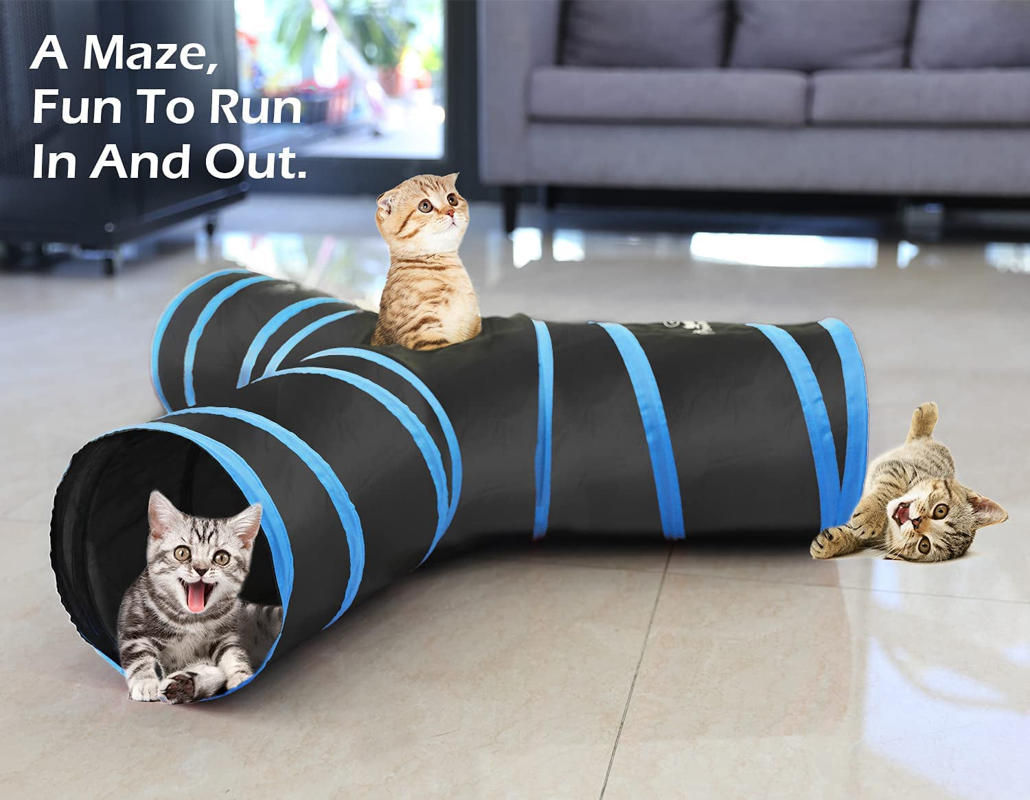 Cat Toys, Cat Tunnel Tube 3-Way Tunnels 