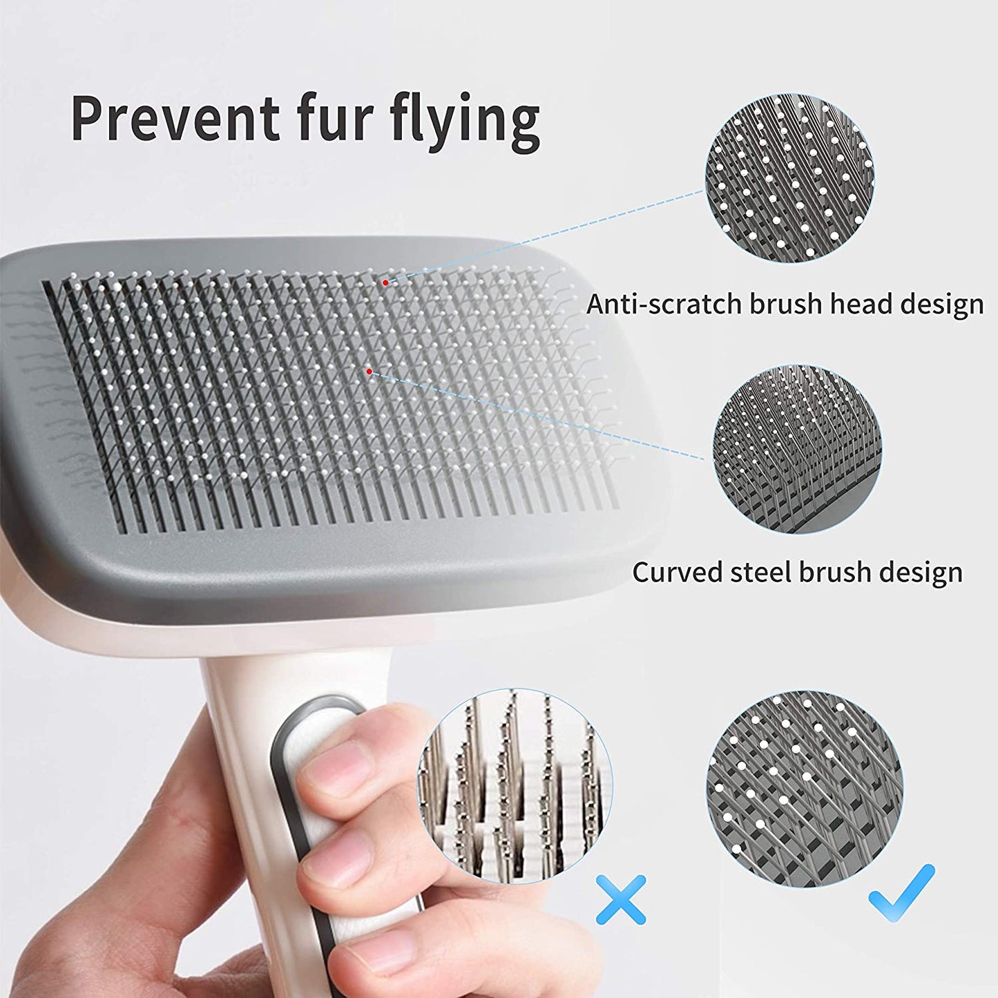 Self Cleaning Slicker Brush for Dogs - Pet Grooming Brush for Shedding