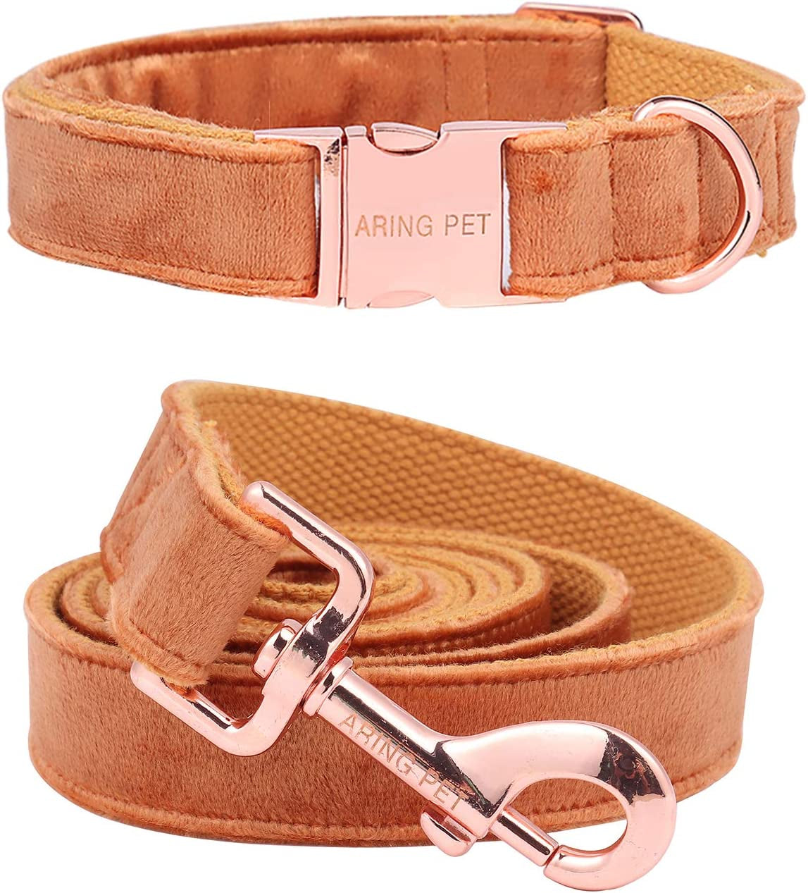 Dog Collar and Leash, Velvet Dog Collar and Leash Set, Soft & Comfy.