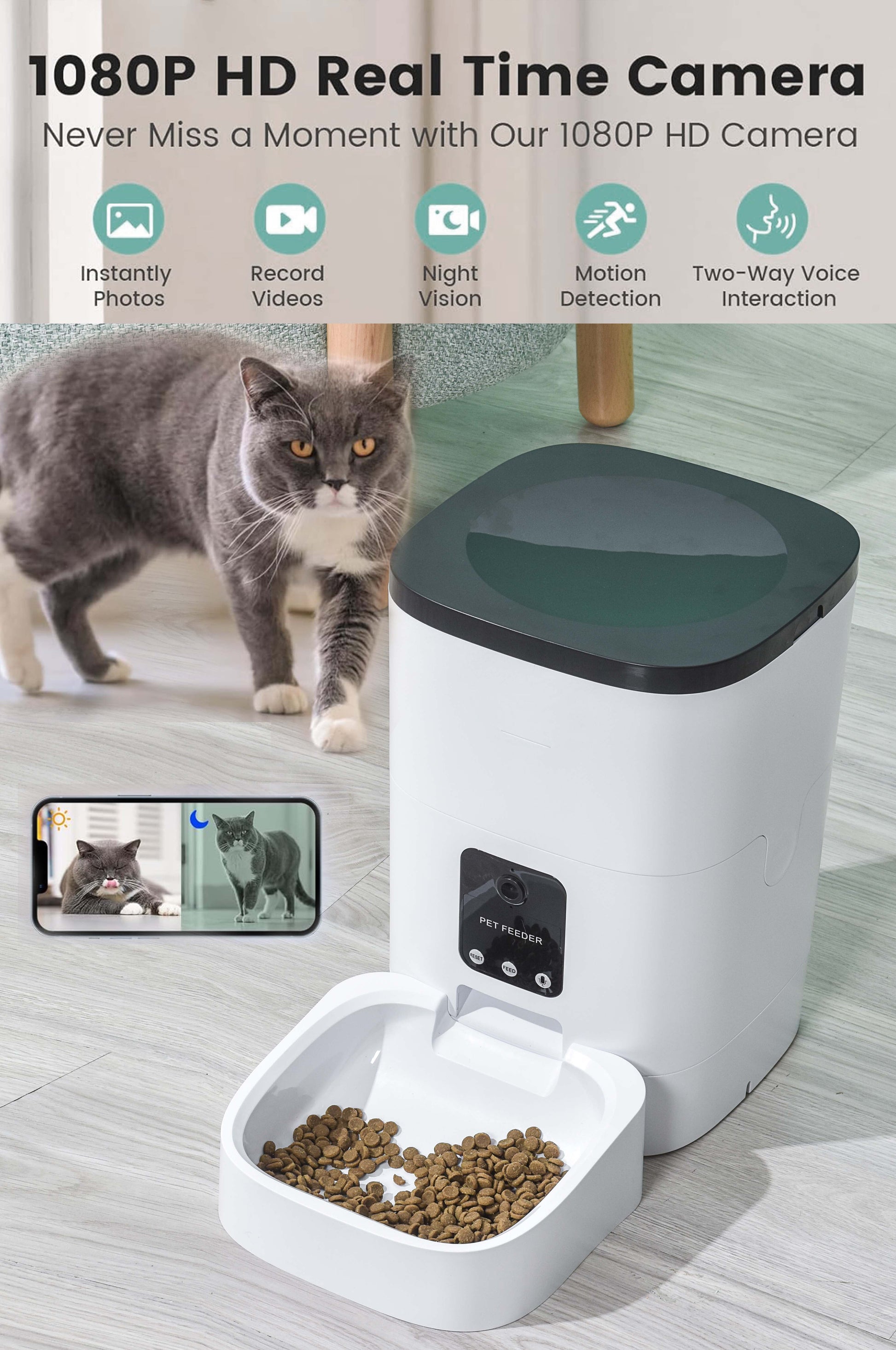 Pet Feeder,6L Automatic Pet Feeder for Cats and Dogs