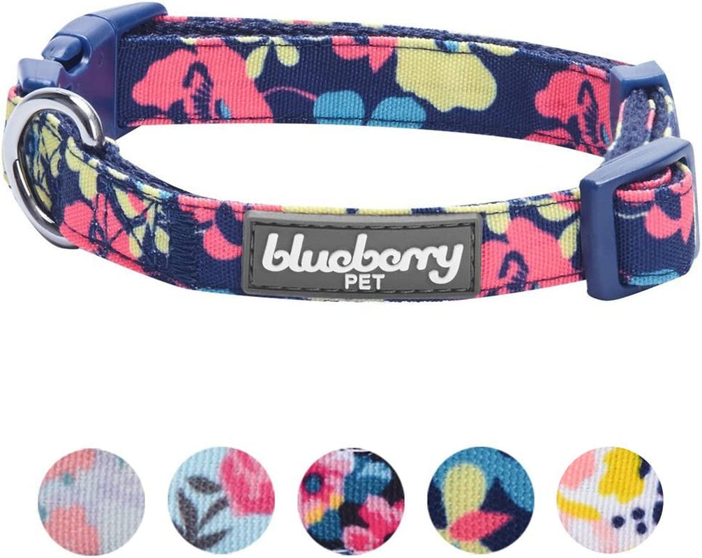 Made Well Profound Floral Print Adjustable Dog Collar